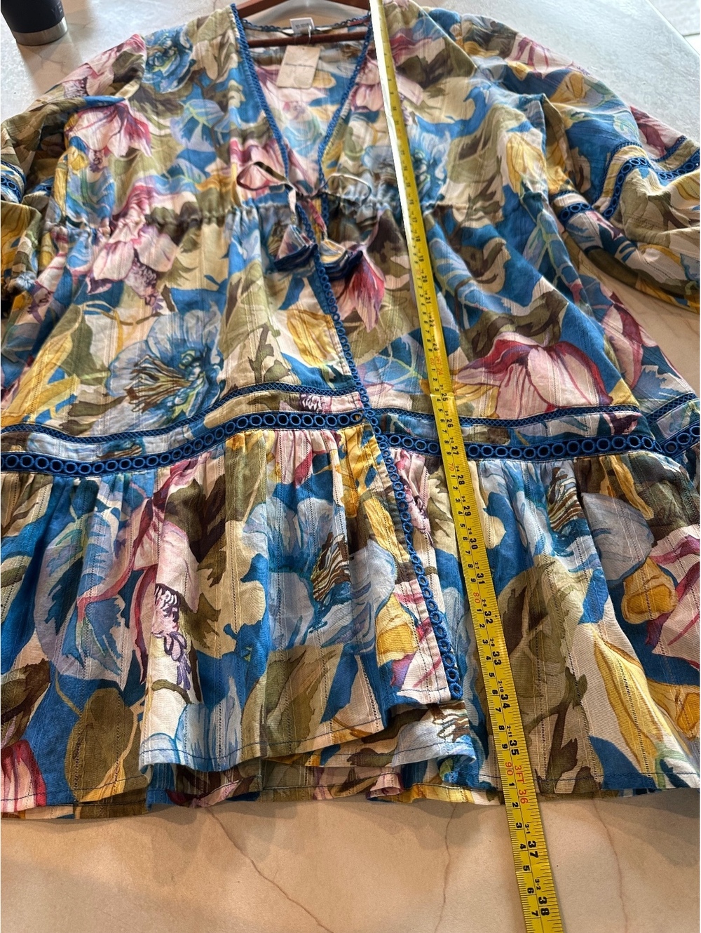 NWT Tommy Bahama Playa Marbella Open Front Beach Tunic Blue Floral Women’s Small - Picture 10 of 15